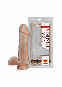 Prótese Realística com Ventosa e Escroto 18x4,4cm – Sexy Fantasy