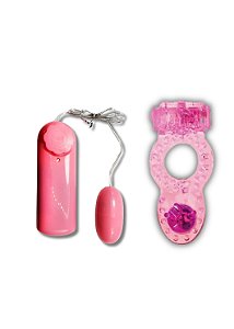 Kit Dupla de Prazer – Anel Peniano Vibratório + Bullet Multivelocidade