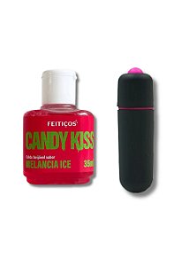 Kit Doce Prazer – Óleo Beijável Melancia + Bullet Vibrador