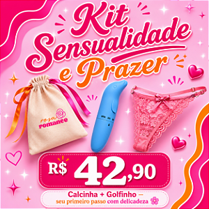 Kit Sensualidade e Prazer — Vibrador Golfinho + Calcinha Fio Dental