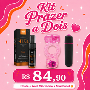 Kit Prazer a Dois — Inflate + Anel Vibratório + Mini Bullet