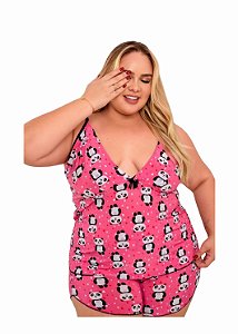 Baby Dool Plus Size em Liganete – Tamanho 52 - Cor sortida estampada