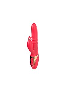 Ruby Touch – Vibrador com Estimulador de Clitóris Recarregável 3 Modos de Vibração e Anel Vai e Vem RecarregávelVermelho