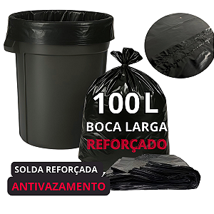 Saco De Lixo 100 Litros Lixo Pesado Boca Larga Reforçado
