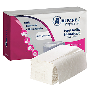 kit Papel Toalha Interfolha 100% Celulose 5pct Alfapel