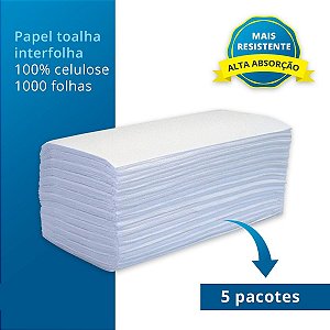 Papel Toalha Interfolha 100%celulose 5000mil Folhas