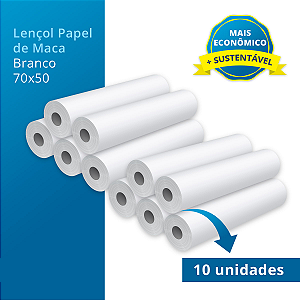 Lençol Papel Hospitalar Descartável Maca 70x50 10 rolos