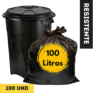 Saco De Lixo 100 Litros Super reforçado uso pesado Com 100