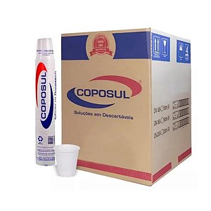Caixa de copo Descartável 180ml 2500un Branco PS - COPOSUL