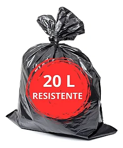 Saco Lixo 20l Litros Preto Resistente 100 Unidades 6 Micra
