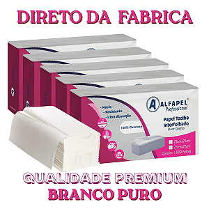 kit Papel Toalha Interfolha 100% Celulose 6pct Alfapel