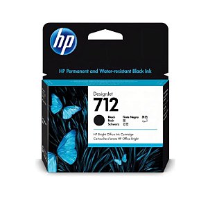 Cartucho de Tinta HP 712 Preto DesignJet 38ML
