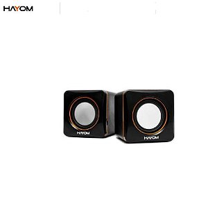 Caixa de Som Hayom 6W, USB/P2, Controle de Volume, Preto - KM2501