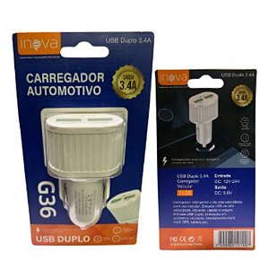 Carregador Automotivo G36 Inova 3.4a Usb Duplo
