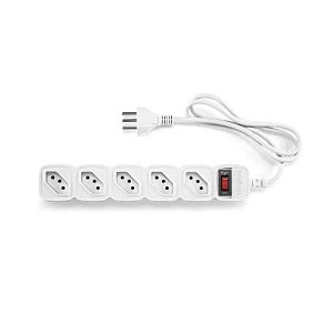 Filtro De Linha Protetor Intelbras EPE 205 Bivolt 5 Tomadas Branco