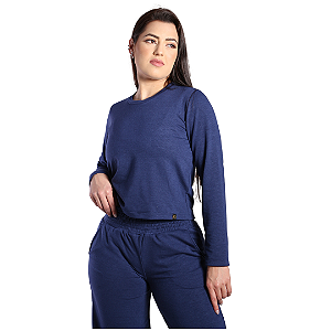 Cropped Wide Manga Longa de moletinho