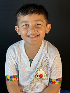 CAMISA TUNA LUSO OFICIAL EDIÇAO AUTISMO INFANTIL BRANCA