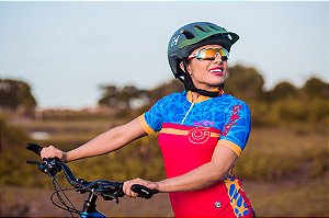 CONJUNTO CICLISMO FEMININO AZUL E ROSA