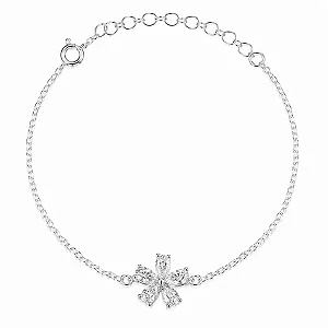 Pulseira De Prata Flor