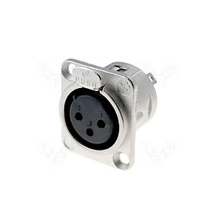 CONECTOR NEUTRIK NC3FD-L-1  XLR PAINEL FÊMEA 3 POLOS