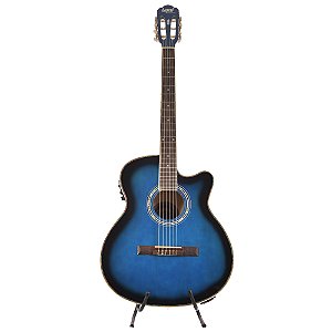 VIOLÃO LAND ELETRICO NYLON AZUL LW-N-40E BL