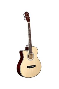 VIOLÃO LAND ELETRICO AÇO NATURAL LW-A-40-LH NA