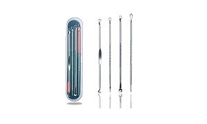 Kit Extrator de Cravos 4 Curetas Prata