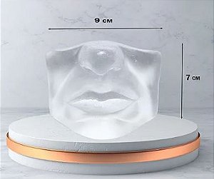 Boca Silicone para Treinamento de Preenchimento Labial c/ Nariz Transparente