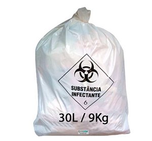 Saco de Lixo Hospitalar Branco 30LT 100 Un