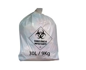 Saco de Lixo Hospitalar Branco 30 LT C/ 25un