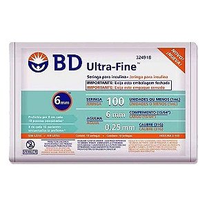 Ultrafine Seringa de Insulina 1ml C/Agulha (6x0,25/31g) C/ 10un - BD