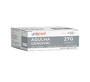 Agulha Gengival p/ Carpule - LONGA 0,40mmx35mm (27G) - C/ 100un - UNIQMED