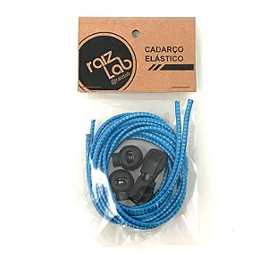 Cadarço Elástico Azul Claro com Branco