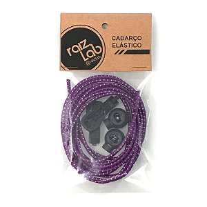 Cadarço Elástico Roxo com Branco