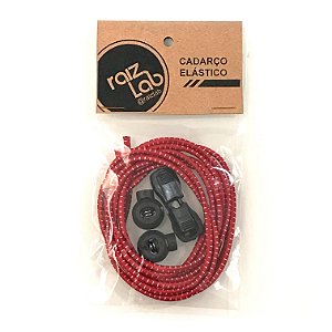 Cadarço Elástico Vermelho com Branco