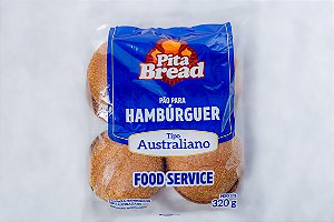 Pão de Hambúrguer Australiano Pita Bread 80g -Pacote 4 unidades