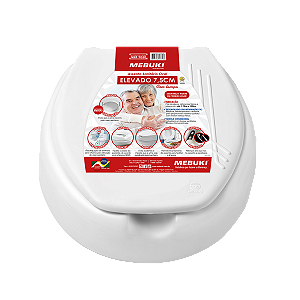 ASSENTO SANITÁRIO OVAL ELEVADO 7,5CM COM TAMPA