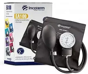 ESFIGMOMANÔMETRO ANERÓIDE PRETO EA100 INCOTERM