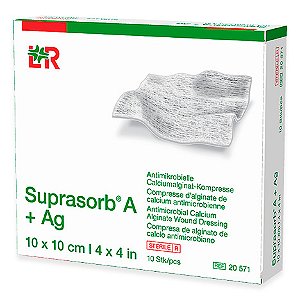 Curativo Suprasorb A + Ag Alginato de Cálcio com Prata 10cm x 10cm - unidade