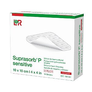 SUPRASORB P SENSITIVE BORDER LITE - ESPUMA DE SILI 10x10 - unidade