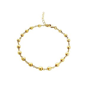 Pulseira de bolinhas banhada em ouro 18k