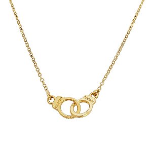 Colar banhado em ouro 18k com algemas