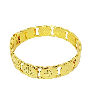 Bracelete dez mandamentos em banho de ouro 18k