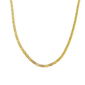 Choker corrente Laminada em banho de ouro 18k