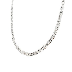 Choker corrente laminada em banho de ródio branco