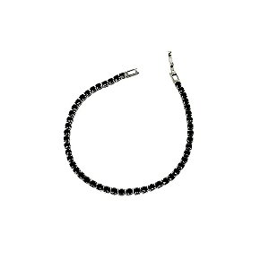 Pulseira riviera em banho de ródio negro com zircônias negras