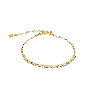 Pulseira em banho de ouro 18k com zircônias cristais