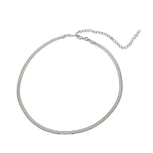 Choker fita em banho de ródio branco