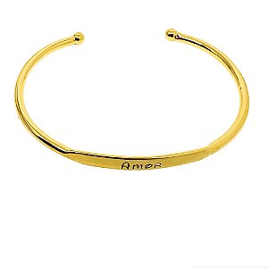 Bracelete liso amor em banho de ouro 18k