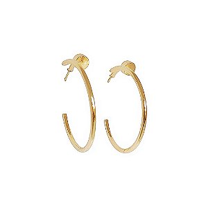 Argola prego inspiração lisa banhada em ouro 18k